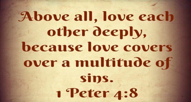 1 Peter 4:8 love covers over a multitude of sins (Listen to, Dramatized